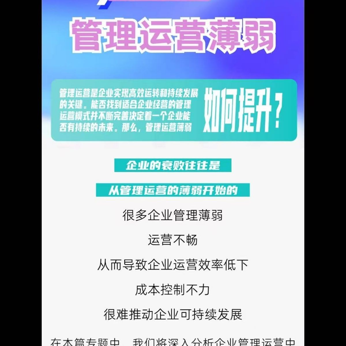 Enterprise management consultation