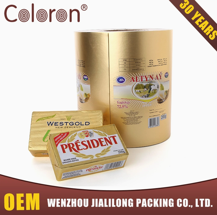 Golden Aluminum Foil Paper for Butter Packaging and Food Packaging