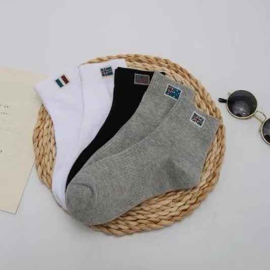 Women's men's sports socks, pure cotton deodorant socks