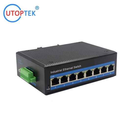 Wholesale OEM Factory 100m 8 Ports Industrial Network Switch DIN Rail with Best Price