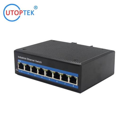 Wholesale OEM Factory 100m 8 Ports Industrial Network Switch DIN Rail with Best Price