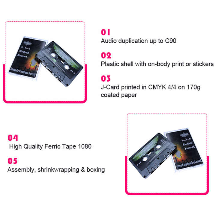 OEM ODM Factory Wholesale And Customized Colored Blank Cassette Tapes