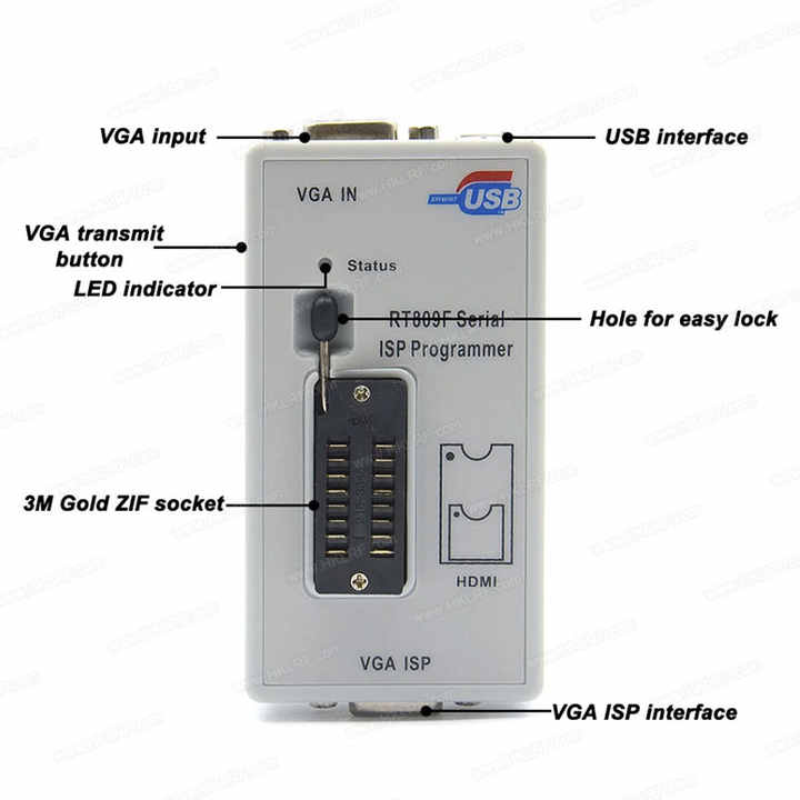 RT809F LCD High-Speed ISP USB Programmer Kit BIOS Burner RT809F Programmer Supporting Various Read-Write Online Programming